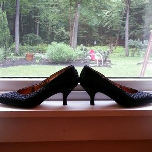 Black, Kitten heel pumps. Perry Ellis,  Nice Nice Nice